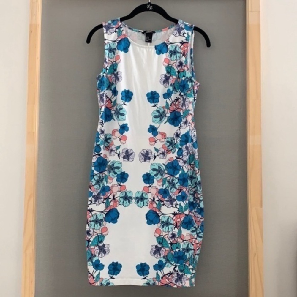 H&M fitted floral tank dress size M